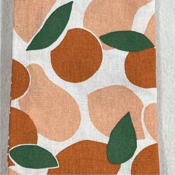 Set of 2 PEACHES 100% Cotton Kitchen Towels Orange White 15 x2 5 in OEKO-TEX - Picture 7 of 12